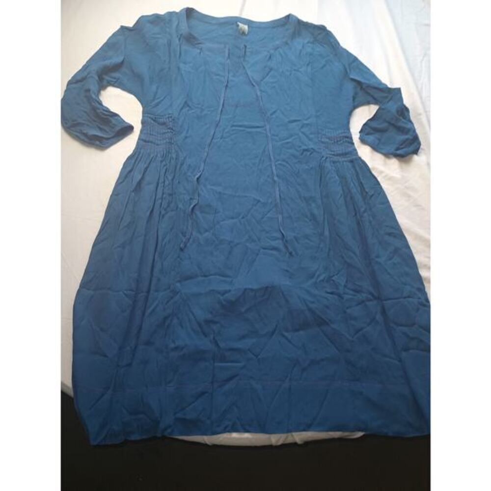 Sahalie Blue Large Boho Dress Women Rayon Cottagecore‎ Fairy
